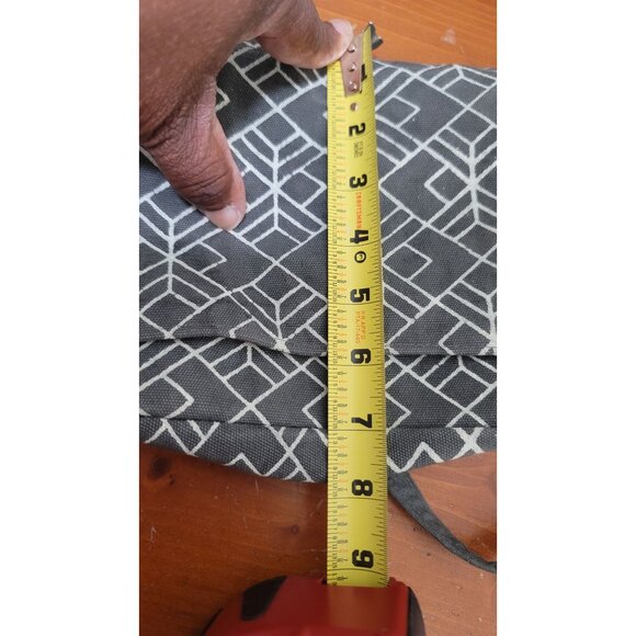 Amani Ya JUU Handcrafted Gray & White Crossbody Bag With Geometric Print Size s - Picture 8 of 8